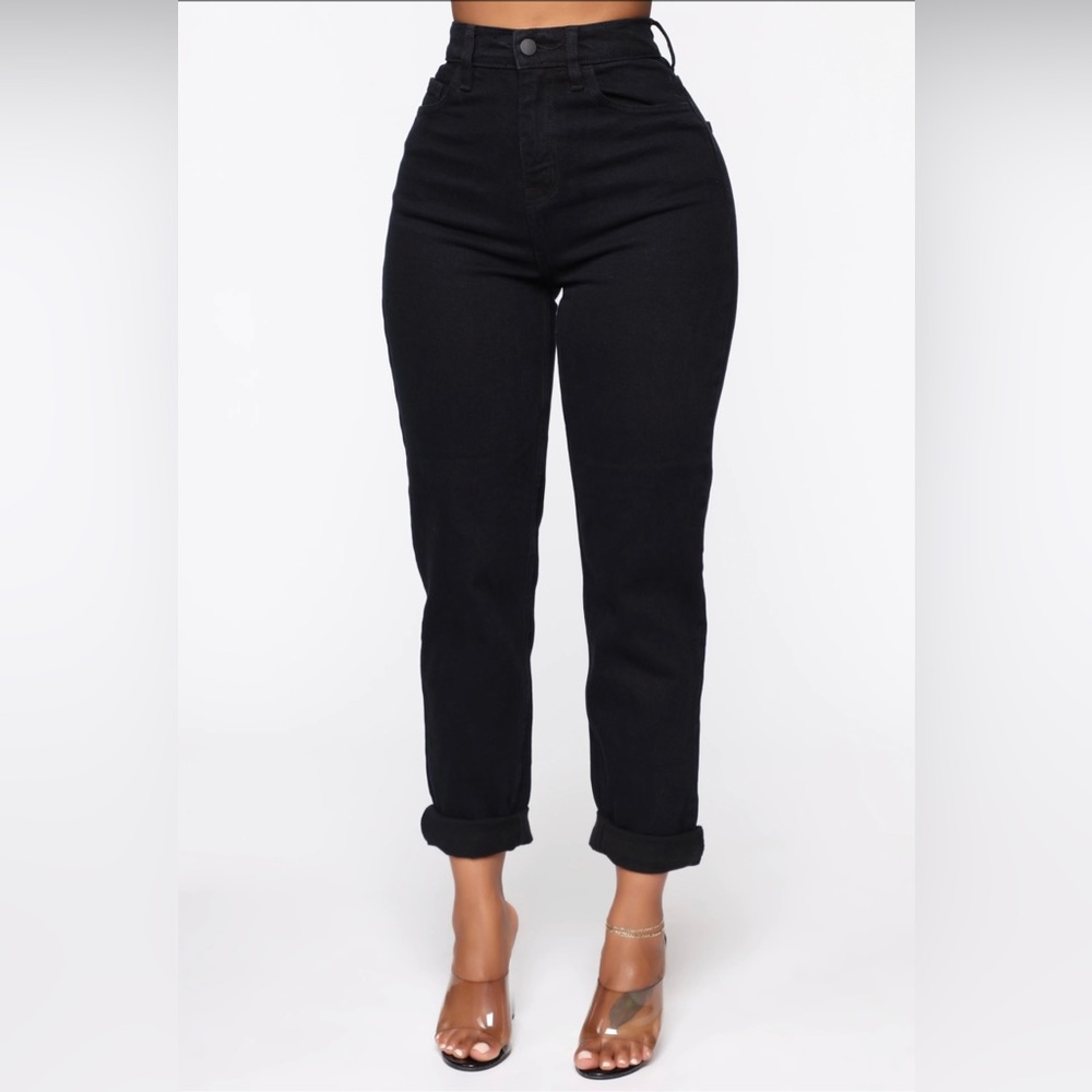 Black High Waisted Mom Jeans